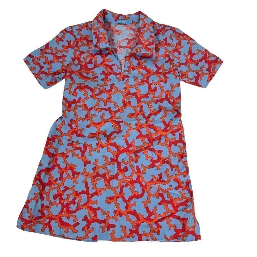 J. McLaughlin Girls Blue and Coral Dress size 6